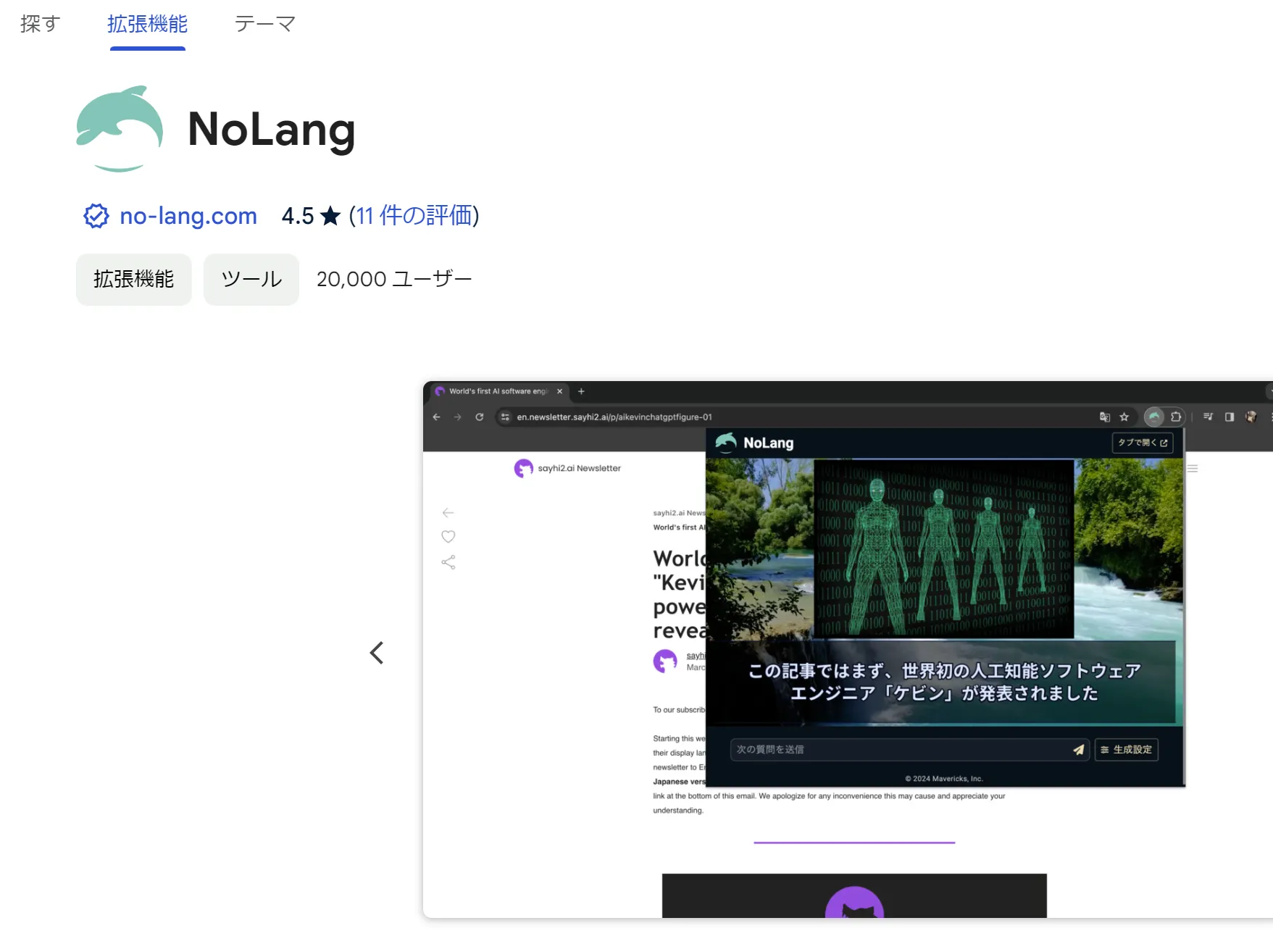 NoLang 拡張機能