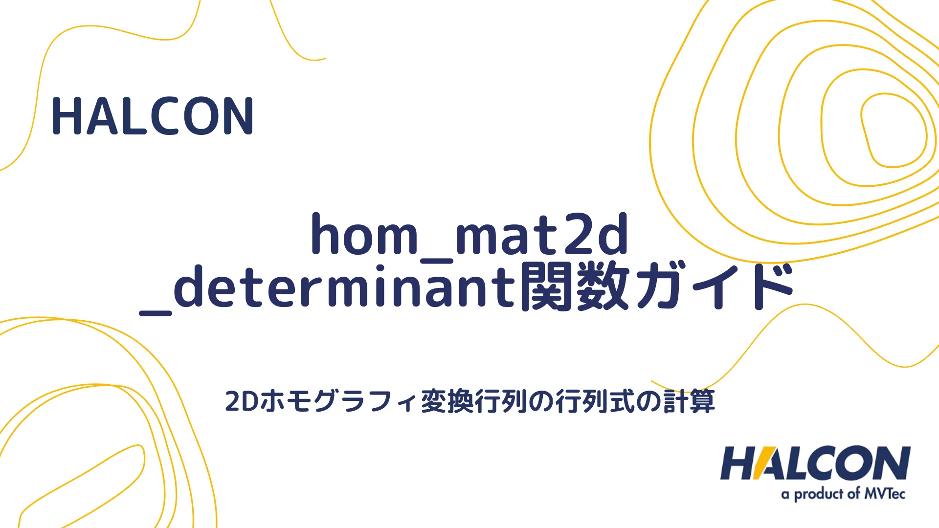 【HALCON】hom_mat2d_determinant関数ガイド - 2Dホモグラフィ変換行列の行列式の計算