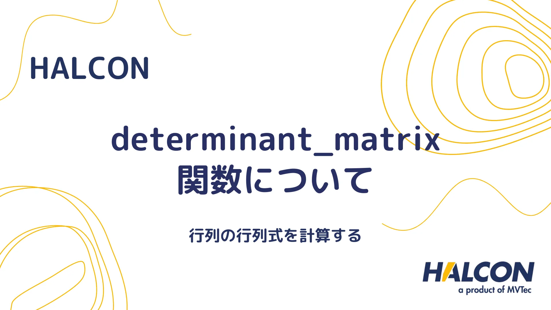 【HALCON】determinant_matrix 関数について - 行列の行列式を計算する