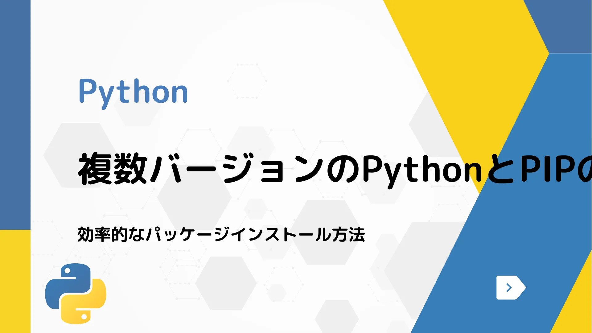 【Python】複数バージョンのPythonとPIPの管理 - 効率的なパッケージインストール方法