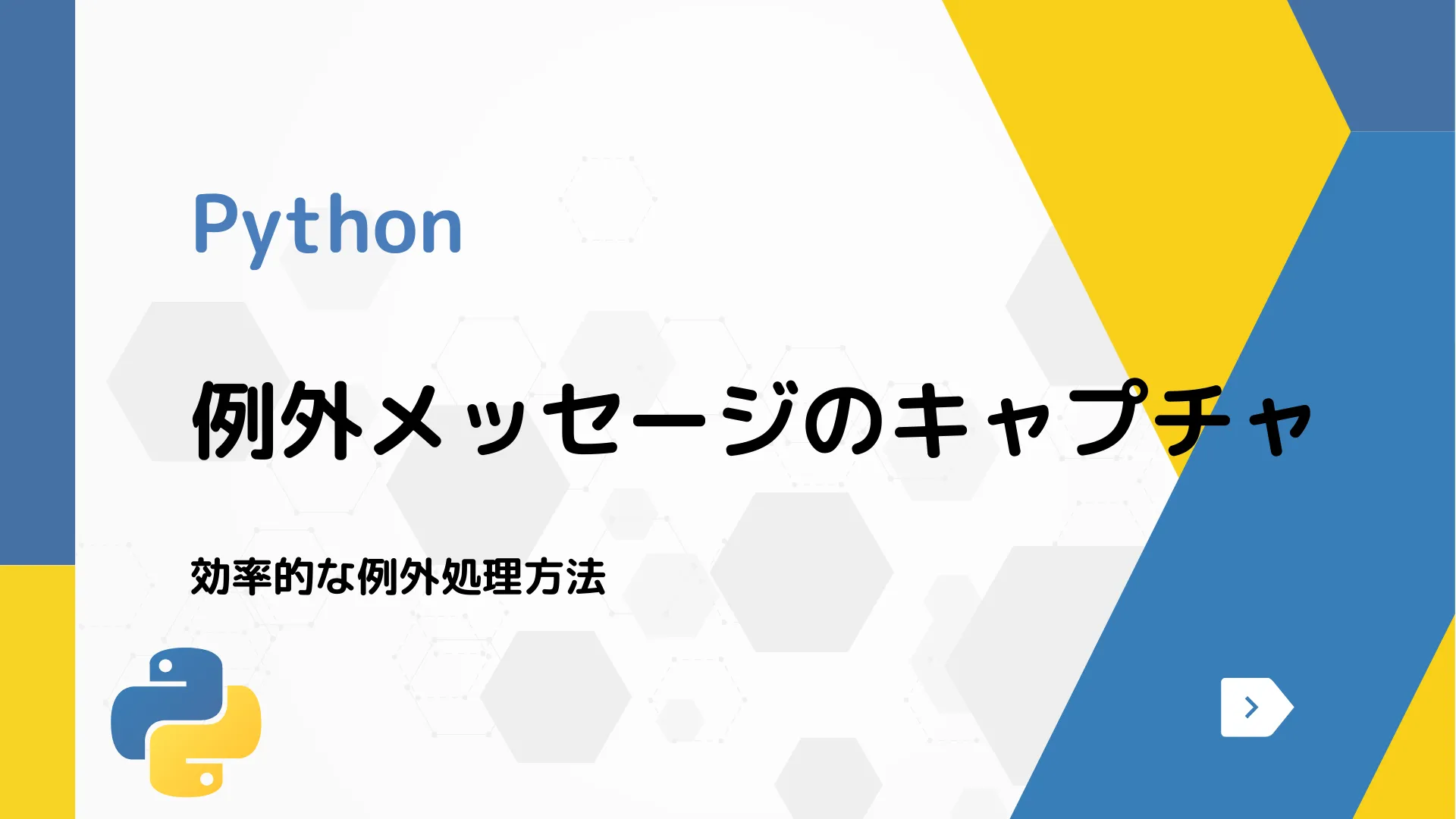 【Python】例外メッセージのキャプチャ - 効率的な例外処理方法