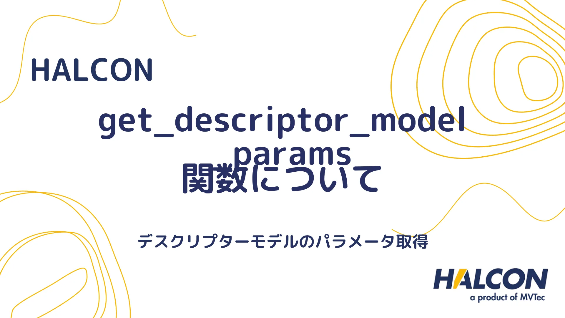 【HALCON】get_descriptor_model_params 関数について - デスクリプターモデルのパラメータ取得