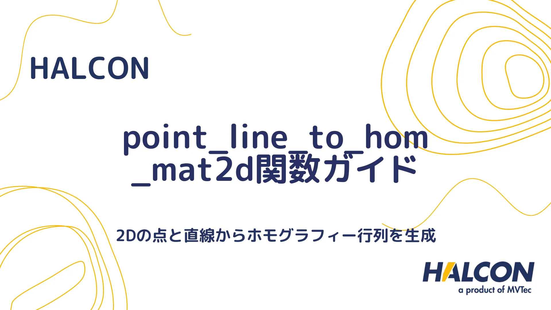 【HALCON】point_line_to_hom_mat2d関数ガイド - 2Dの点と直線からホモグラフィー行列を生成