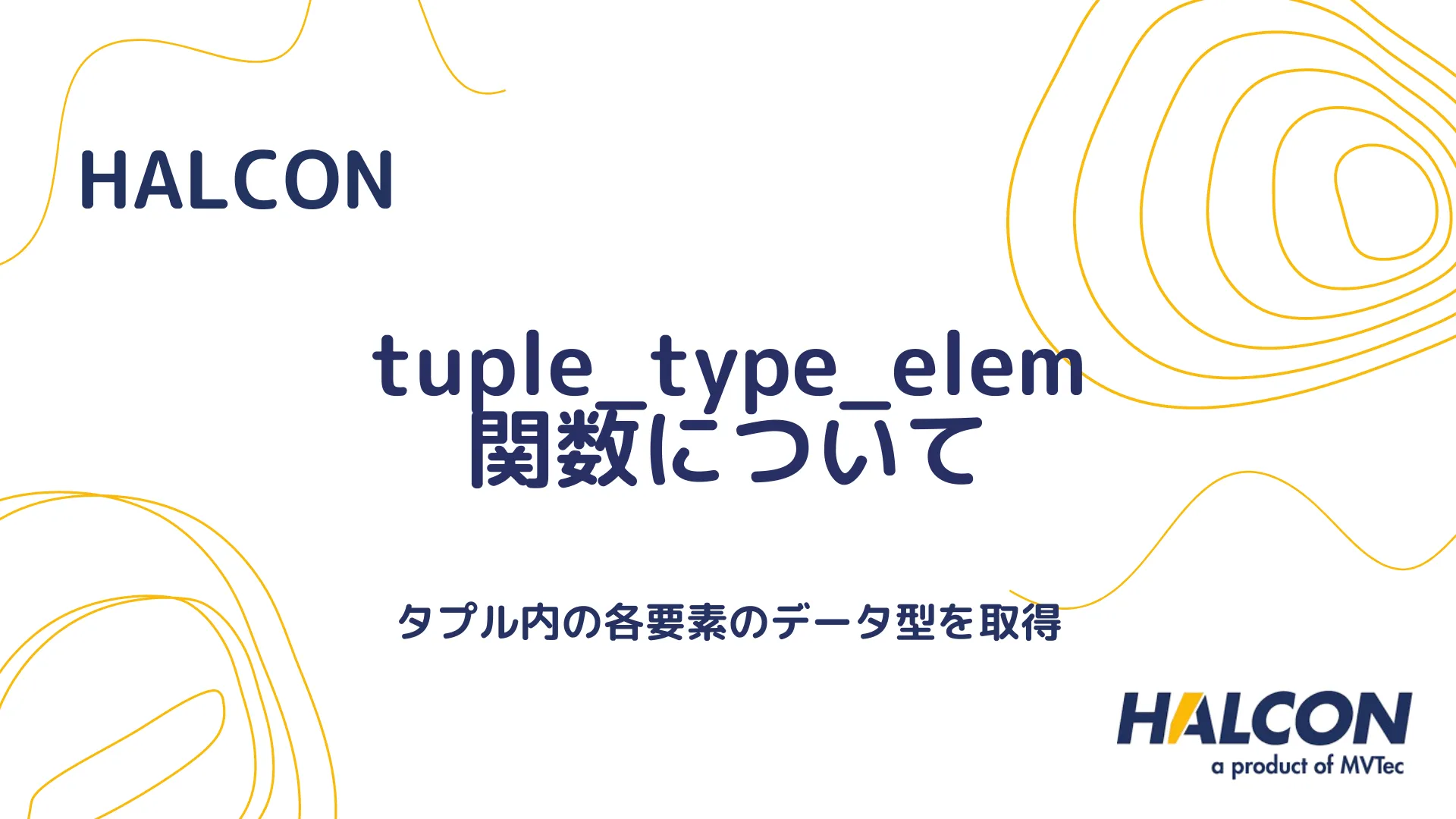 【HALCON】tuple_type_elem 関数について - タプル内の各要素のデータ型を判定