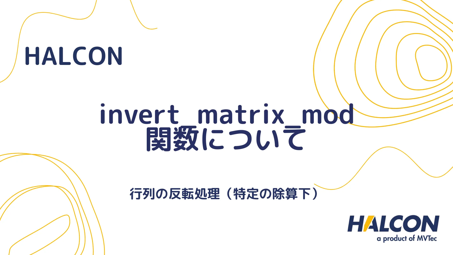 【HALCON】invert_matrix_mod 関数について - 行列の反転処理（特定の除算下）