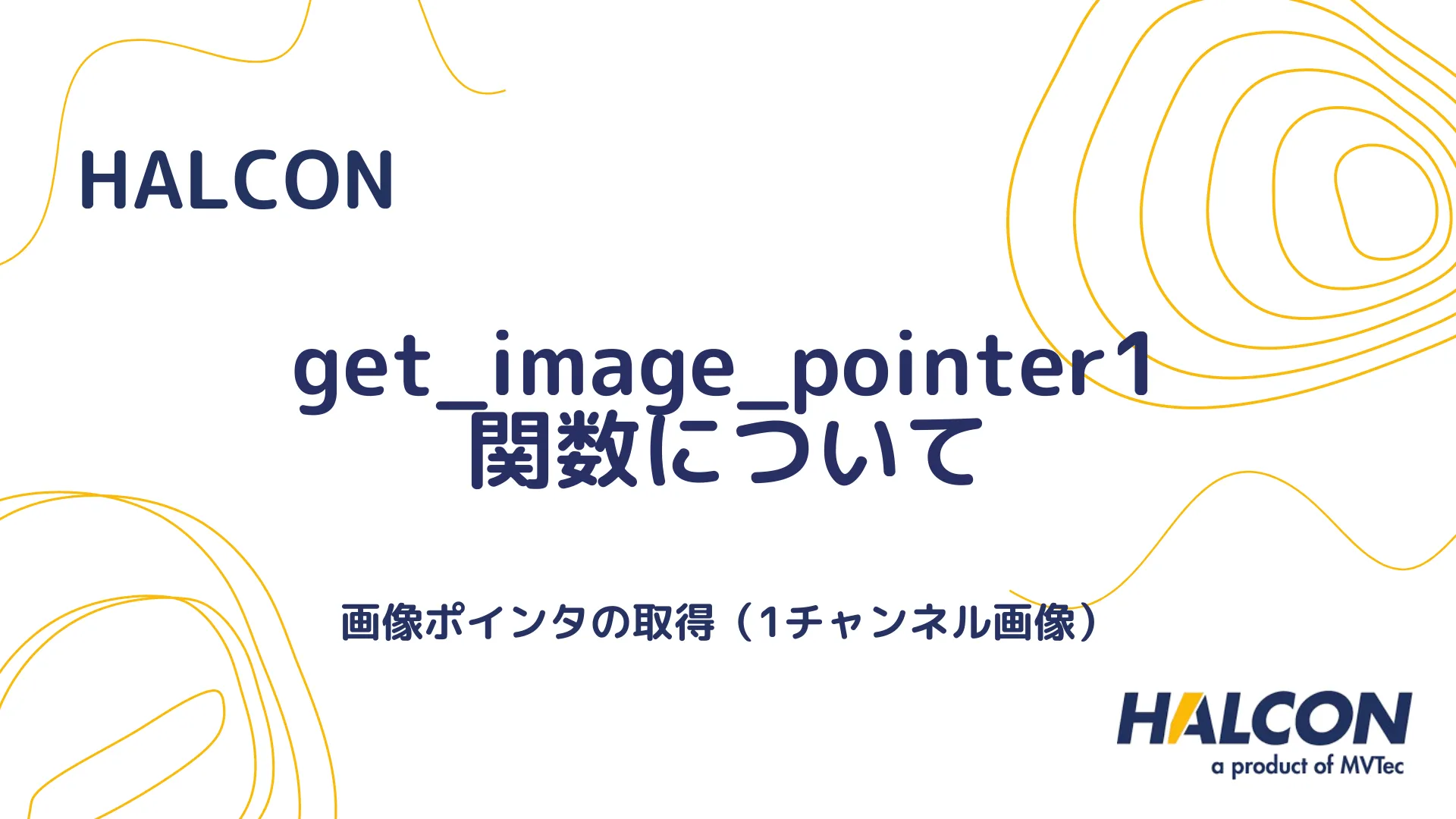 【HALCON】get_image_pointer1 関数について - 画像ポインタの取得（1チャンネル画像）