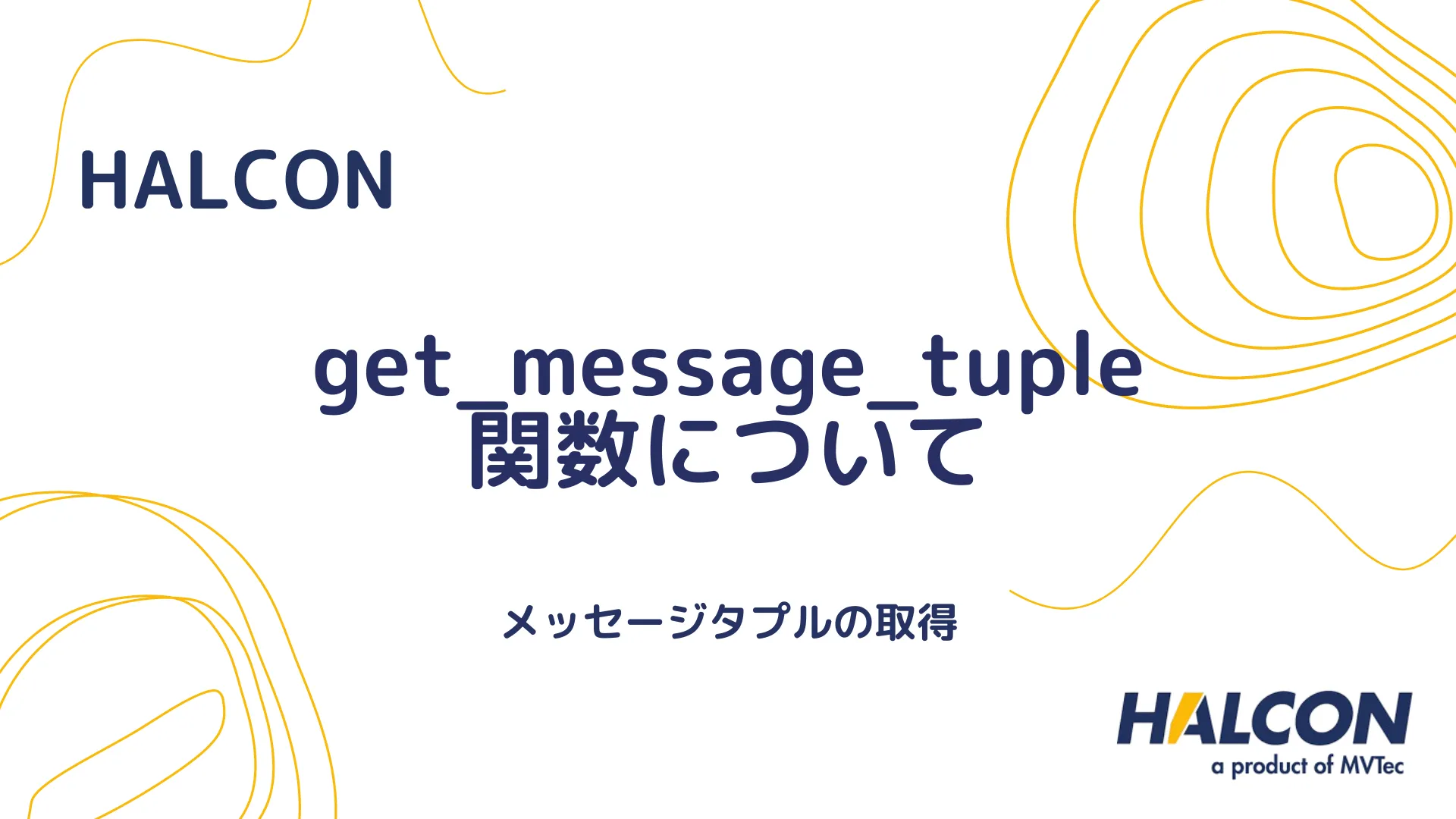 【HALCON】get_message_tuple 関数について - メッセージタプルの取得