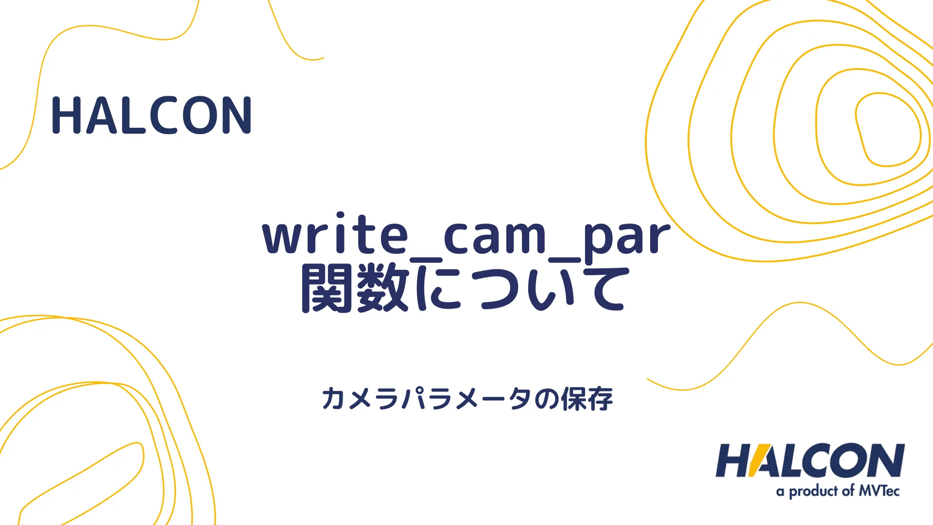 【HALCON】write_cam_par 関数について - カメラパラメータの保存