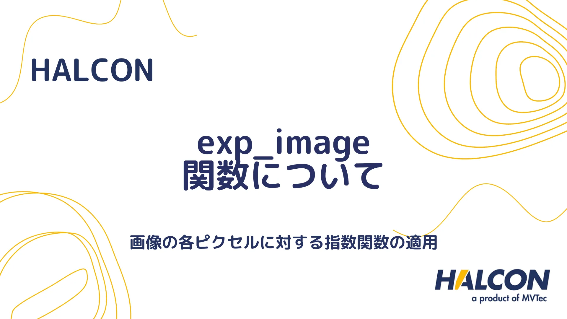 【HALCON】exp_image 関数について - 画像の各ピクセルに対する指数関数の適用