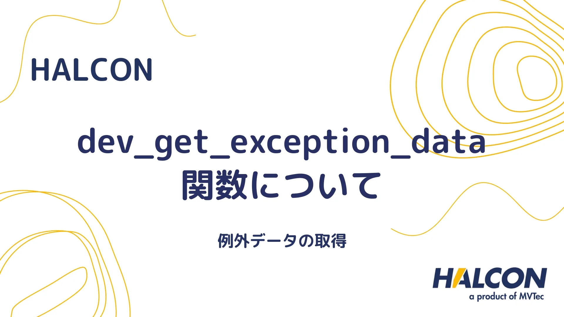 【HALCON】dev_get_exception_data 関数について - 例外データの取得